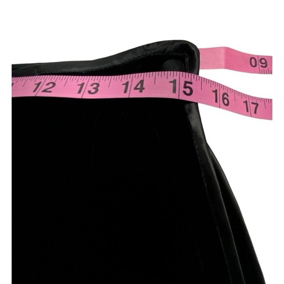 JANICE WAINWRIGHT VTG Rayon Silk Blend Velvet Midi Skirt Formal Black 12 62-14 - Picture 4 of 12